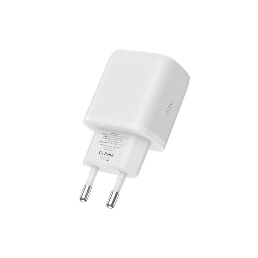 Nabíjačka do siete Tech-Protect C20W 2-Port Network Charger PD20W/QC3.0 + Type-C Cable White