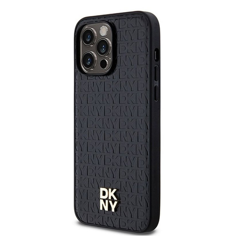 Kryt DKNY Case iPhone 13 Pro s MagSafe Dkhmp13Lpshrpsk (DKNY Hc Magsafe Pu Repeat Pattern W/Stack Logo) Black