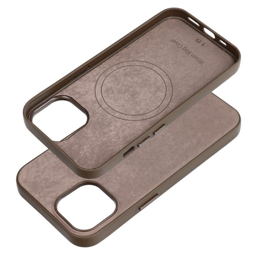 Kryt Woven Mag Cover Case s MagSafe iPhone 15 Light Brown