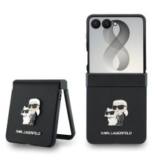 Karl Lagerfeld PU Saffiano Karl a Choupette zadní kryt pro Samsung Galaxy Z Flip 8 Black