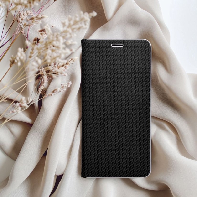 Kryt Flip Case Huawei P Smart 2019 Luna Book Carbon Black