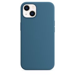 iPhone 13 mini Silicone Case s MagSafe - Blue Jay design (modrý)