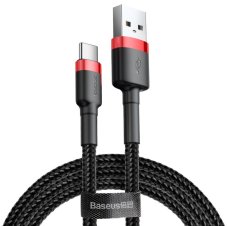 Baseus CATKLF-B91 Cafule kábel USB-C 3A 1m Red/Black Baseus CATKLF-B91 Cafule kábel USB-C 3A 1m Red/Black