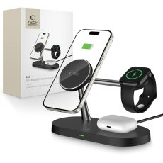 Bezdrôtová nabíjačka Tech-Protect A12 3v1 Magnetic Magsafe Wireless Charger (nélküli töltő) Black
