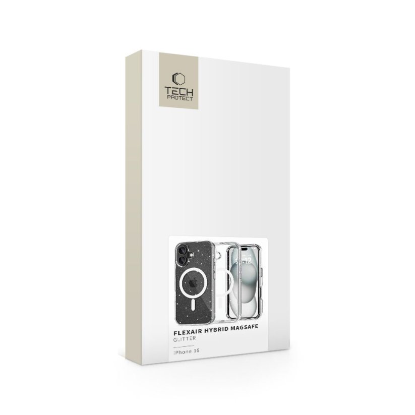 Kryt Tech-Protect Flexair Hybrid Magsafe iPhone 16 Glitter