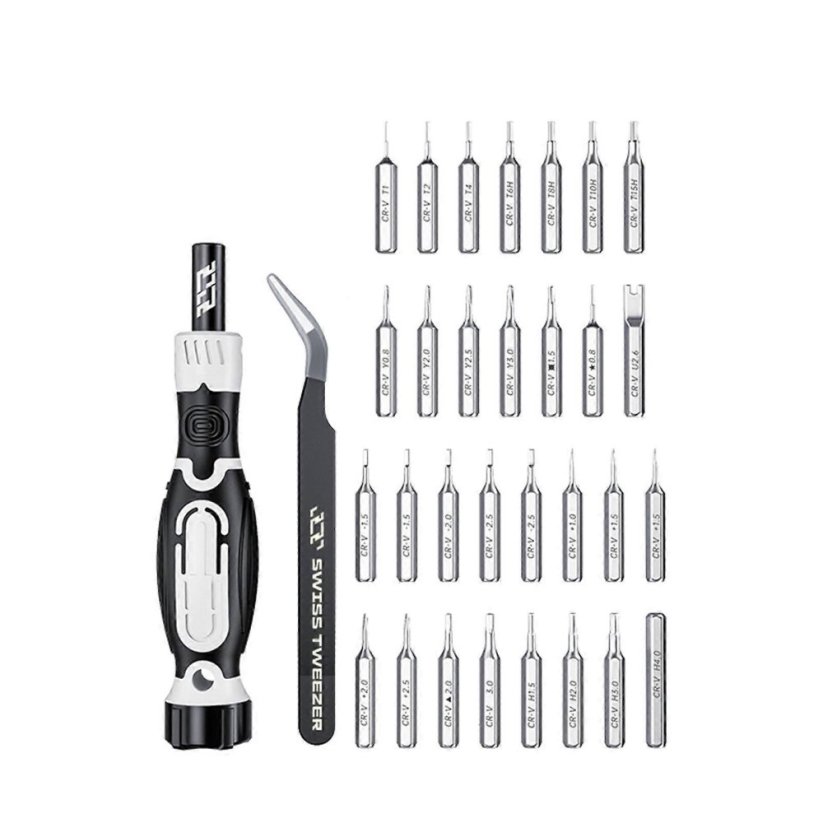 Jakemy Jm-8189A 32v1 Screwdriver With Precision Tweezers (Black)