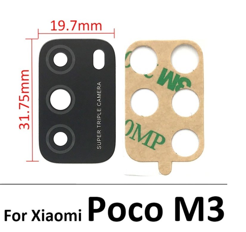 Náhradné sklo zadnej kamery - Xiaomi Poco M3