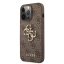 Guess PU 4G Metal Logo zadný kryt pre iPhone 13 Pro Max Brown