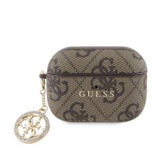 Guess 4G Script PC/PU Charm púzdro pre AirPods Pro 2 Brown