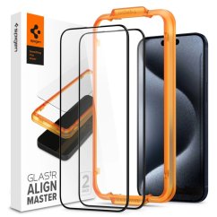 Ochranné tvrdené sklo Spigen Alm Glass Fc 2-Pack iPhone 15 Pro Black