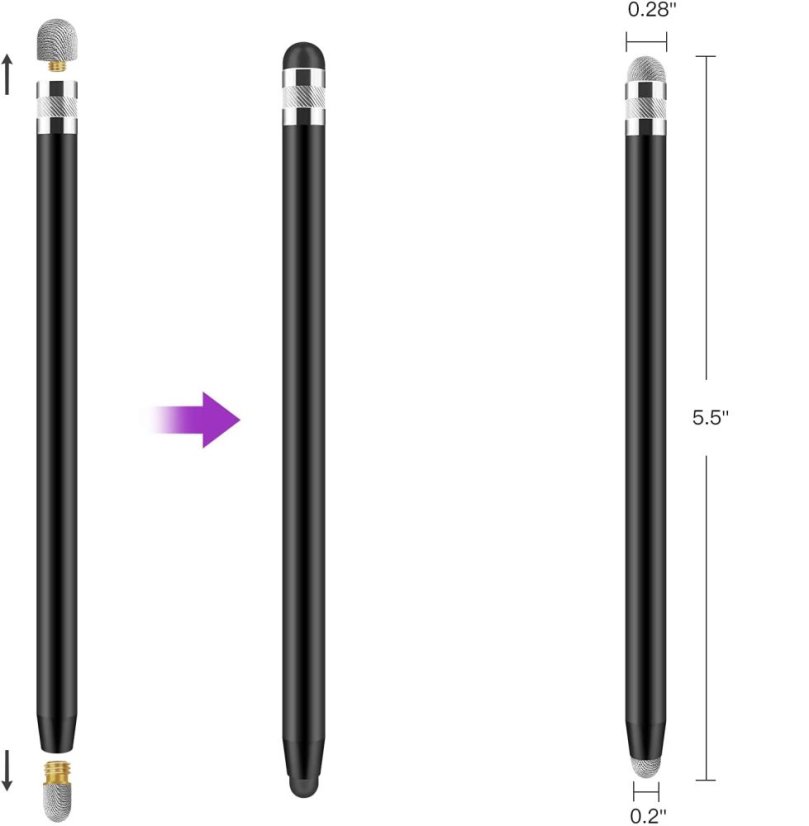 Dotykové pero Tech-Protect Usp100 4-Tip Touch Stylus Pen Black