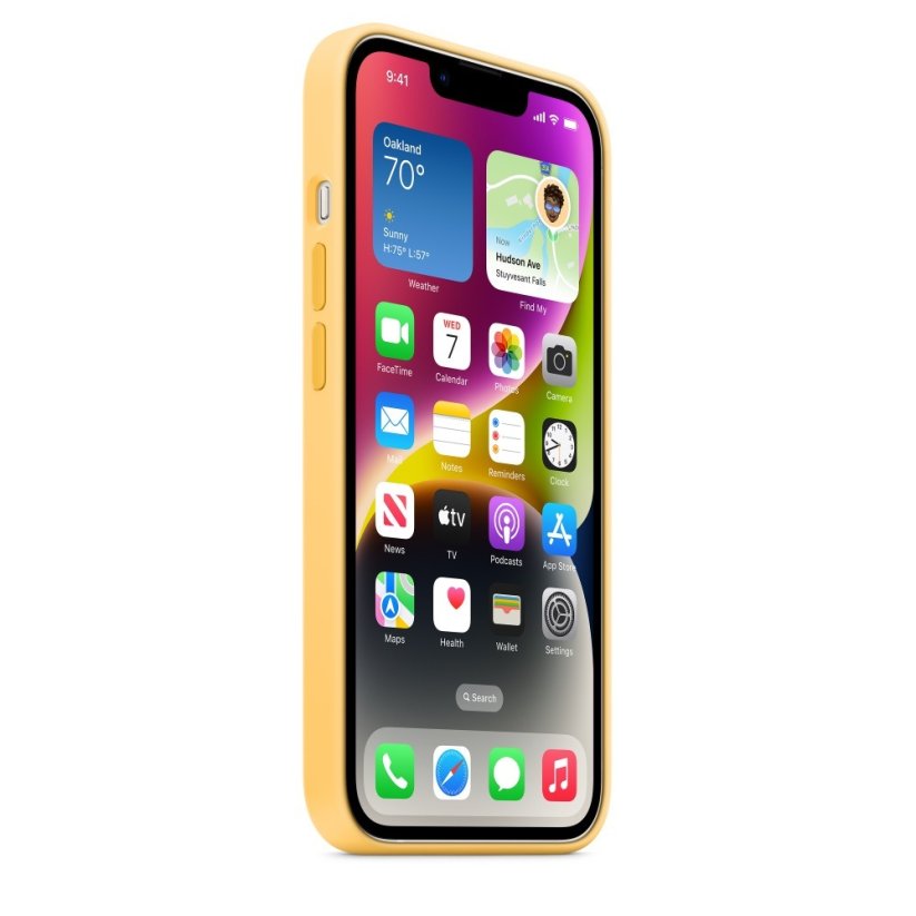 iPhone 14 Plus Silicone Case s MagSafe - Sunglow design (žltý)