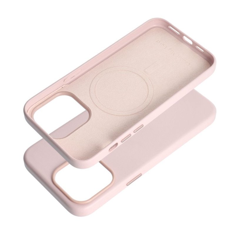 Kryt Leather Mag Cover Case iPhone 15 Pro Max Sand Pink