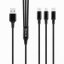 OBAL:ME 3v1 AllConnect Fast Charge USB-A/USB-C, Lightning, Micro-USB kábel 1.2m Black