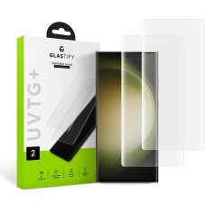 2ks v balení, set UV ochranných skiel Glastify Uvtg+ 2-Pack Samsung Galaxy S23 Ultra Clear