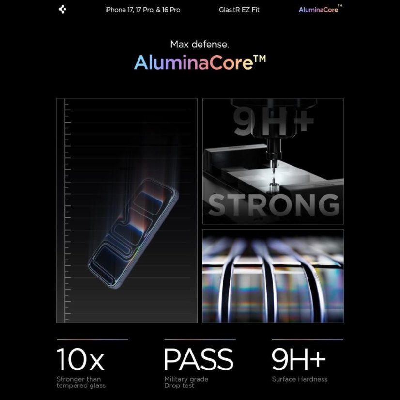 edzett védőüveg Spigen Glas.Tr "Ez Fit Ac" 2-Pack iPhone 16 Pro / 17 / 17 Pro átlátszó
