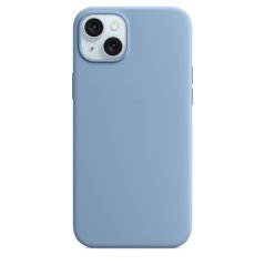 iPhone 15 Plus Silicone Case s MagSafe - Winter Blue design (slabomodrý)