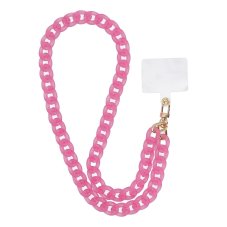 Panama Long Phone Lanyard, Phone Pendant / Cord Length 80cm (40cm In The Loop) / On Neck - Pink