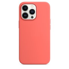 iPhone 13 Pro Silicone Case s MagSafe - Pink Pomelo design (lososový)