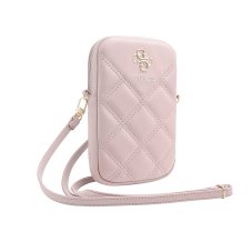 Guess PU Quilted 4G Metal Logo Taška na Telefon se Zipem Pink Guess PU Quilted 4G Metal Logo Taška na Telefon se Zipem Pink