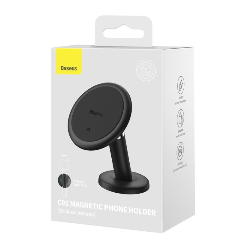 DRŽIAK DO AUTA BASEUS C01 MAGNETIC DASHBOARD CAR MOUNT HOLDER BLACK