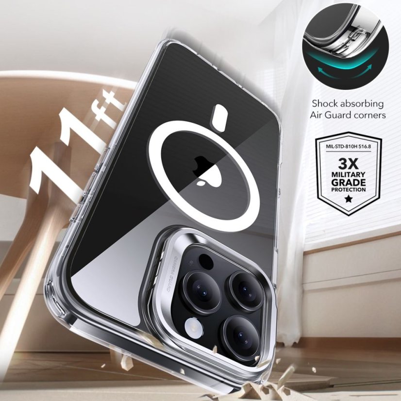 Kryt ESR Classic Hybrid Kickstand Halolock Magsafe & Tempered Glass iPhone 16 Pro Clear