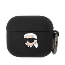 Karl Lagerfeld 3D Logo NFT Karl Head silikónové púzdro pre Airpods 3 Black
