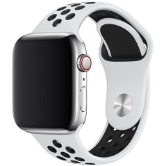 Remienok pre Apple Watch (38/40/41mm) Sport, white-black (veľkosť S) Remienok pre Apple Watch (38/40/41mm) Sport, white-black (veľkosť S)