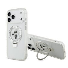 Karl Lagerfeld Ringstand Karl and Choupette MagSafe zadní kryt pro iPhone 17 Pro Max White