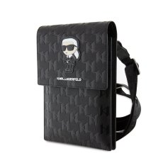 Karl Lagerfeld Saffiano Monogram Ikonik NFT telefon táska Black