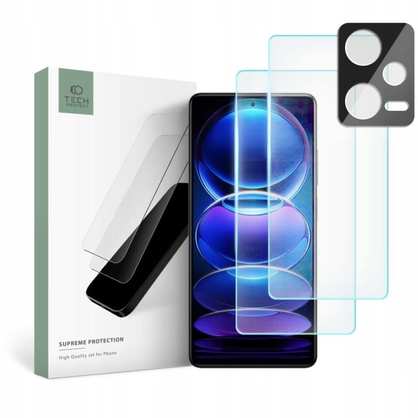 Ochranné tvrdené sklo Tech-Protect Supreme Set Xiaomi Redmi Note 12 Pro 5G / 12 Pro+ Plus 5G Clear