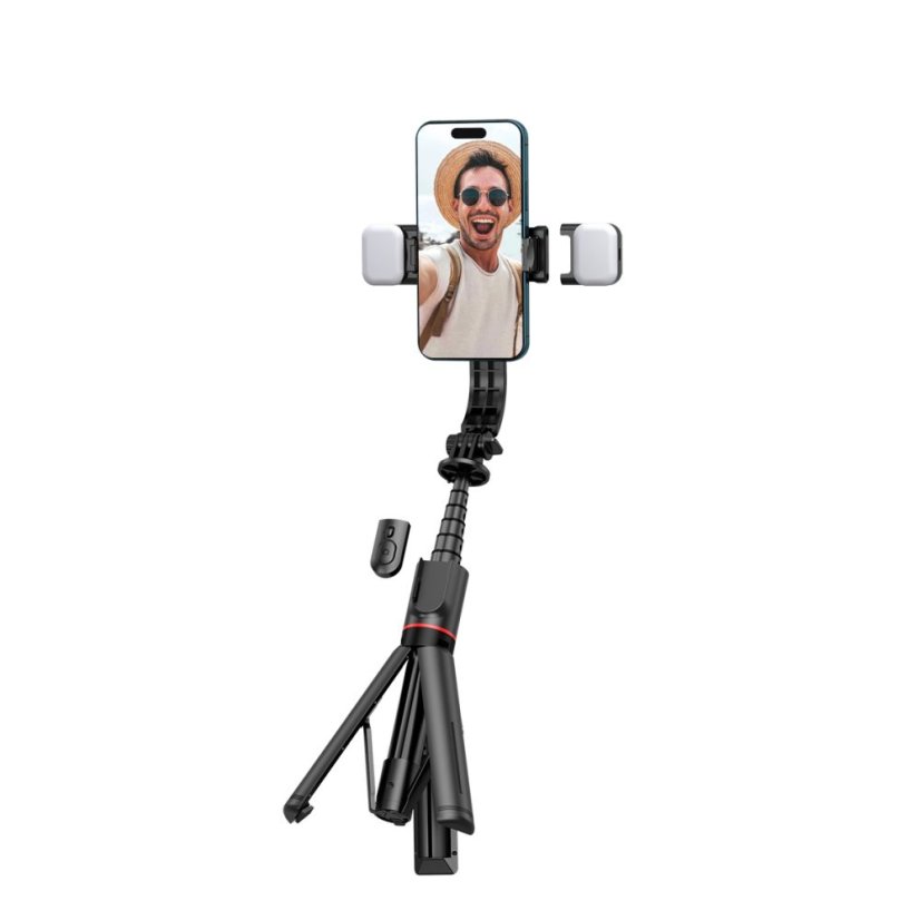 Selfie tyč Tech-Protect L05S Bluetooth Selfie Stick Tripod & Led Light Black