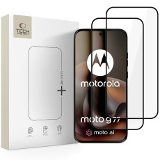 edzett védőüveg Tech-Protect Glass Fit+ 2-Pack Motorola Moto G67 / G77 / G87 Black edzett védőüveg Tech-Protect Glass Fit+ 2-Pack Motorola Moto G67 / G77 / G87 Black