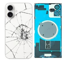 Apple iPhone 16 Plus - Náhradné zadné sklo housingu so sklíčkom kamery a MagSafe (White)