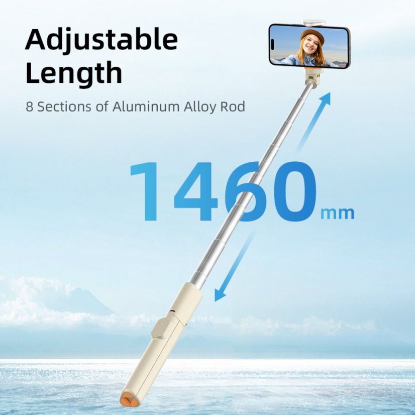 Selfie tyč Tech-Protect L09S Bluetooth Selfie Stick Tripod Beige