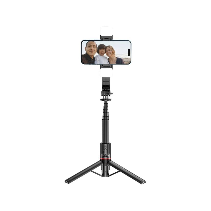Selfie tyč Tech-Protect L05S Bluetooth Selfie Stick Tripod & Led Light Black