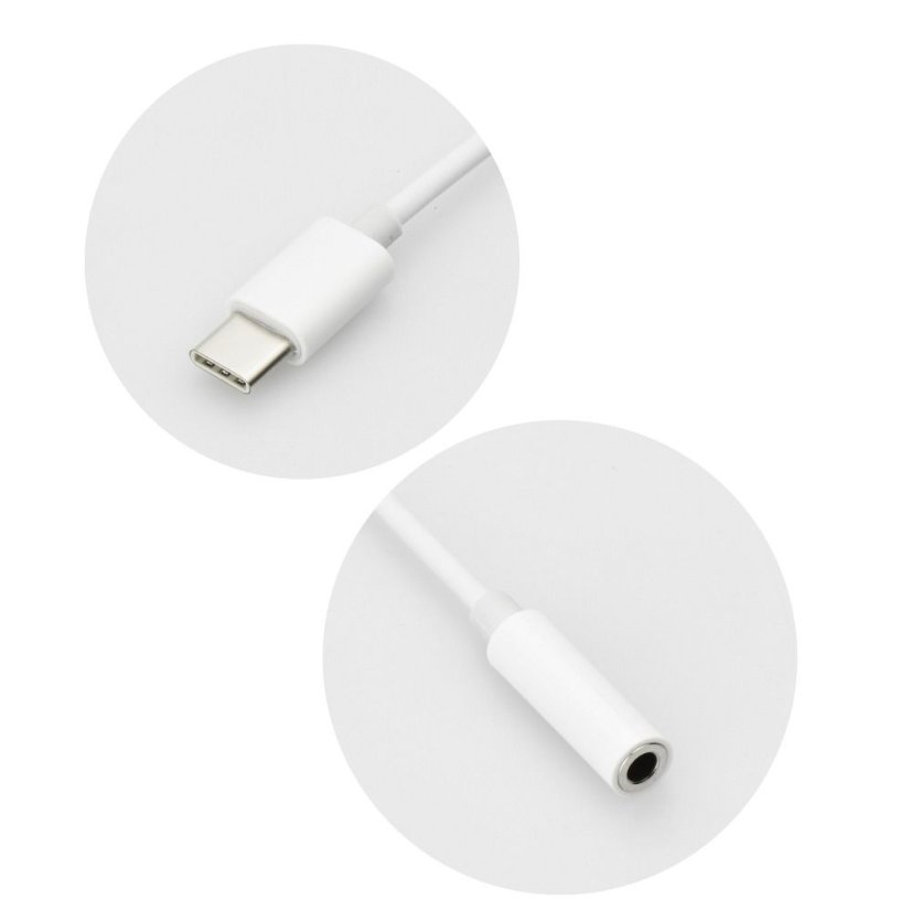 Adapter Aux Type C (Male) to Jack 3,5 mm (Female) White