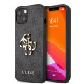 Guess PU 4G Metal Logo zadný kryt pre iPhone 13 Grey