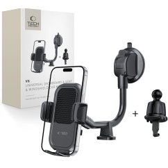 Držiak do auta Tech-Protect V8 Universal Long Arm Dashboard & Windshield Car Mount Black
