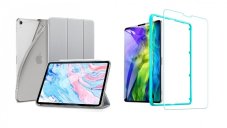 TriFold Smart Case - Kryt se stojánkem pro iPad Air 4/iPad Air 5 - šedý + ochranné tvrzené sklo s montážním rámečkem