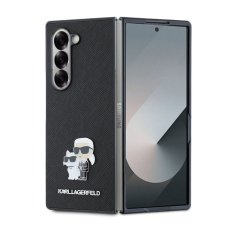 Karl Lagerfeld PU Saffiano Karl and Choupette zadný kryt pre Samsung Galaxy Z Fold 6 Black