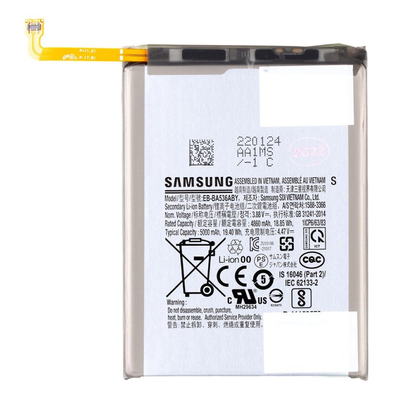 EB-BA536ABY Samsung Li-Ion akkumulátor 5000mAh (Service Pack - eredeti pótalkatrész)