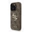 Guess PU 4G Metal Logo Strap zadný kryt pre iPhone 16 Pro Max Brown