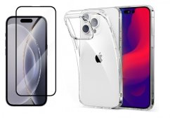 2PACK - 3D Ochranné tvrdené sklo + transparentný kryt pre iPhone 15 Pro Max