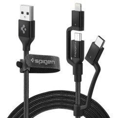 KÁBEL SPIGEN C10I3 3IN1 TYPE-C & LIGHTNING & MICRO-USB CABLE 150CM BLACK