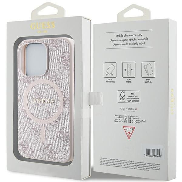 Kryt Original Faceplate Case Guess Guhmp15Xg4Gfrp iPhone 15 Pro Max (s MagSafe / 4G Ring Classic Logo / Pink)