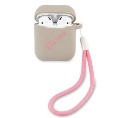 Kryt Guess Case Apple Airpods 1/2 Guaca2Lsvsgp (Silicone Vintage) Grey Pink Kryt Guess Case Apple Airpods 1/2 Guaca2Lsvsgp (Silicone Vintage) Grey Pink