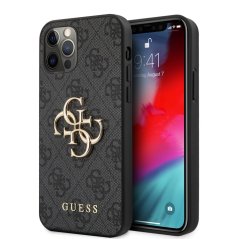 Guess PU 4G Metal Logo zadný kryt pre iPhone 12 Pro Max Grey Guess PU 4G Metal Logo zadný kryt pre iPhone 12 Pro Max Grey