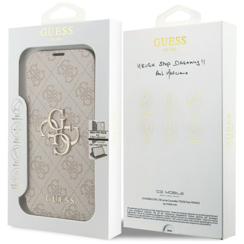 Kryt Guess Book Case iPhone 17 Pro Gubkp17L4Gmgpi (Pu 4G Metal Logo) Pink