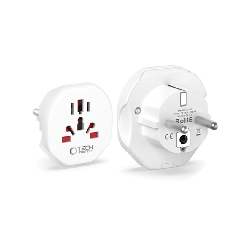 Tech-Protect Wl-09 univerzális utazási adapter az Eu White színéből
